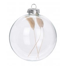 Χριστουγεννιάτικη Μπάλα Γυάλινη Διάφανη - Στάχυ (10cm)